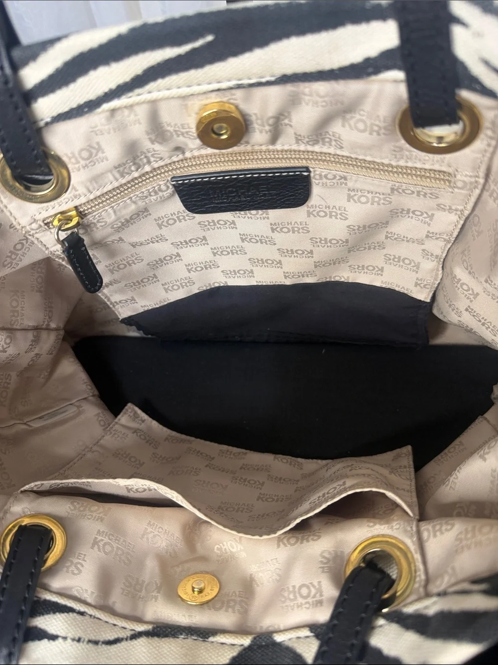 Michael Kors Black & White Zebra-Print Tote with Matching Sandals